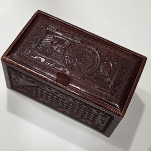 Hand Tooled Brown Leather Box